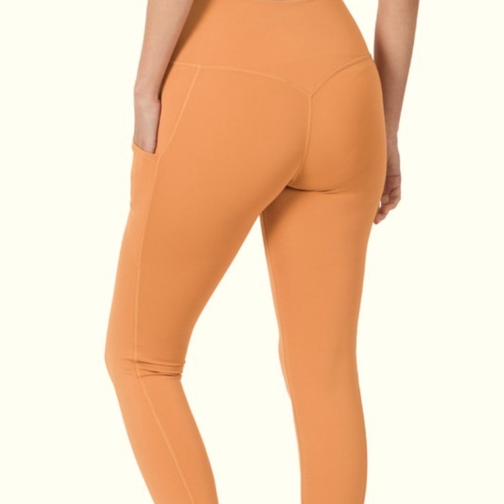 Zenana Outfitters Orange High-Waisted Leggings